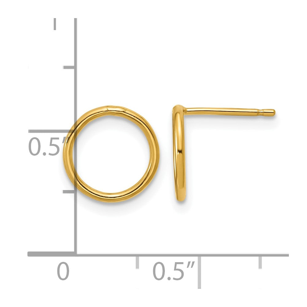 FJC Finejewelers 14 kt Yellow Gold Filled 1/20 Filled Open Circle Post Earrings 10 x 10 mm