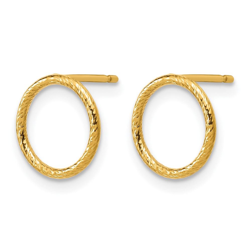 FJC Finejewelers 14 kt Yellow Gold Filled 1/20 Filled Sparkle mm Open Circle Post Earrings 10 x 10