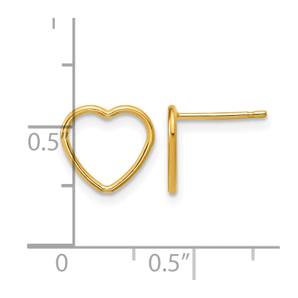 FJC Finejewelers 14 kt Yellow Gold Filled 1/20 Filled Open Heart Post Earrings 10 x 10 mm