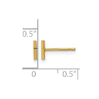 FJC Finejewelers 14 kt Yellow Gold Filled 1/20 Filled 6mm Bar Post Earrings 6 mm x 1 mm
