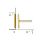 FJC Finejewelers 14 kt Yellow Gold Filled 1/20 Filled 10mm Bar Post Earrings 11 mm x 1 mm