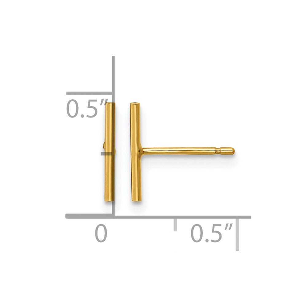 FJC Finejewelers 14 kt Yellow Gold Filled 1/20 Filled 10mm Bar Post Earrings 11 mm x 1 mm