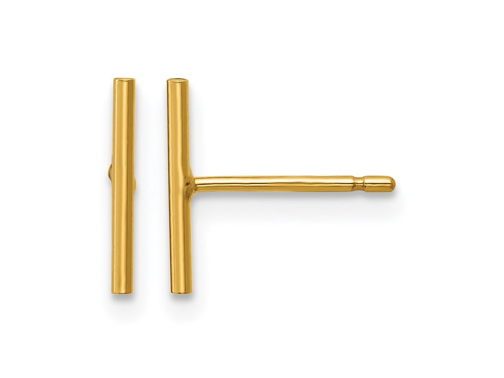 FJC Finejewelers 14 kt Yellow Gold Filled 1/20 Filled 10mm Bar Post Earrings 11 mm x 1 mm