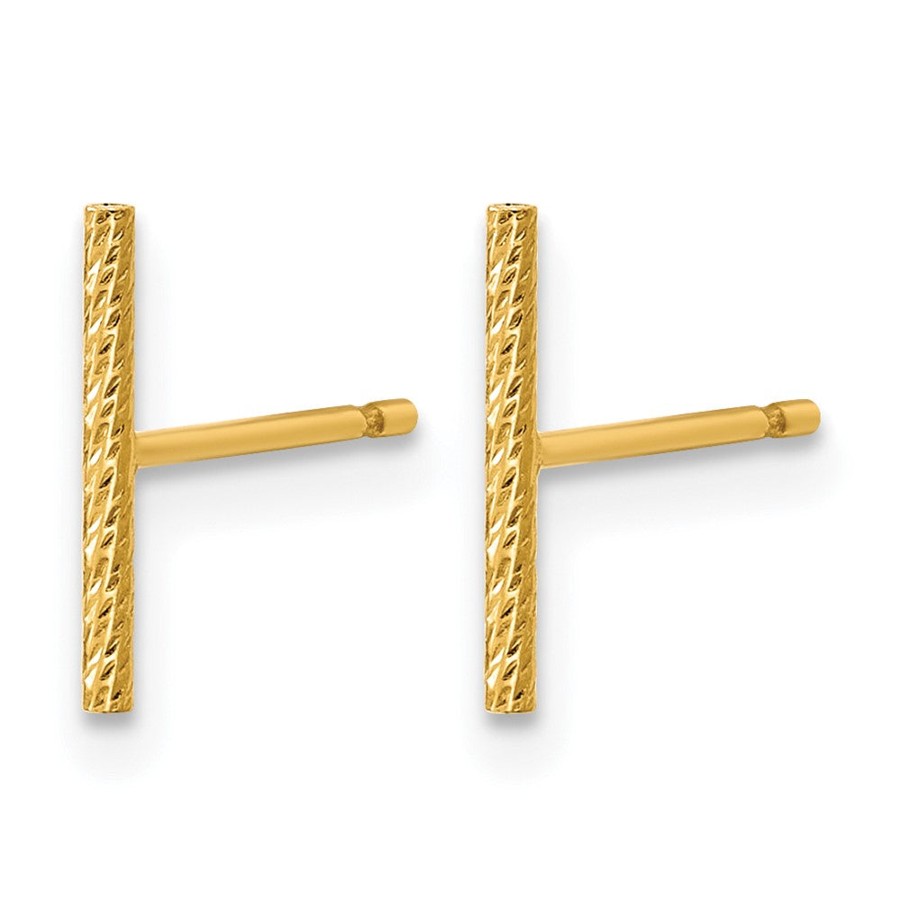 FJC Finejewelers 14 kt Yellow Gold Filled 1/20 Filled Sparkle 10mm Bar Post Earrings 11 mm x 1 mm