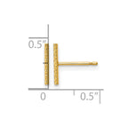 FJC Finejewelers 14 kt Yellow Gold Filled 1/20 Filled Sparkle 10mm Bar Post Earrings 11 mm x 1 mm