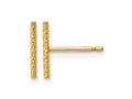 FJC Finejewelers 14 kt Yellow Gold Filled 1/20 Filled Sparkle 10mm Bar Post Earrings 11 mm x 1 mm
