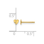 FJC Finejewelers 14 kt Yellow Gold Filled 1/20 Filled 3.5mm Heart Post Earrings 4 mm x 4 mm