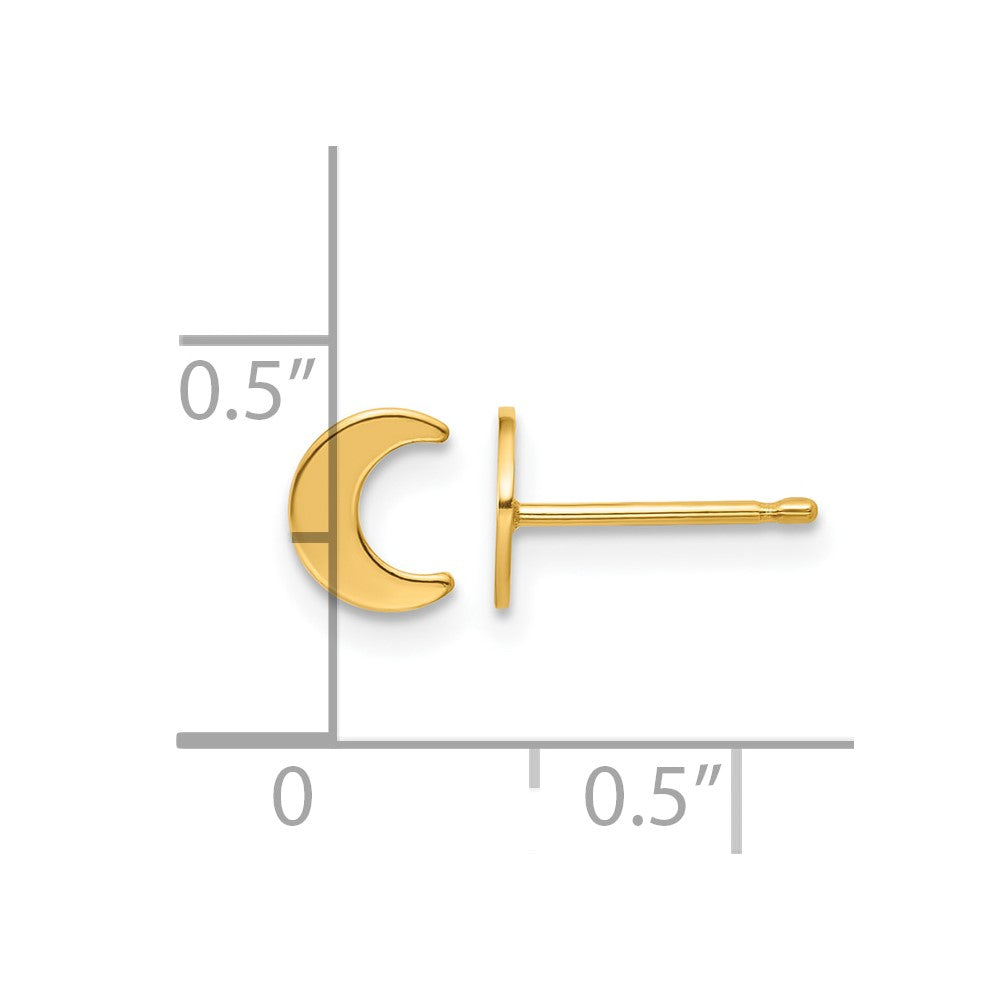 FJC Finejewelers 14 kt Yellow Gold Filled 1/20 Filled 5.1 x 6.3mm Moon Post Earrings 7 mm x 6 mm