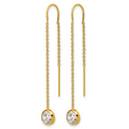 FJC Finejewelers 14 kt Yellow Gold Filled 1/20 Filled CZ Dangle Threader Earrings 52 x 6 mm