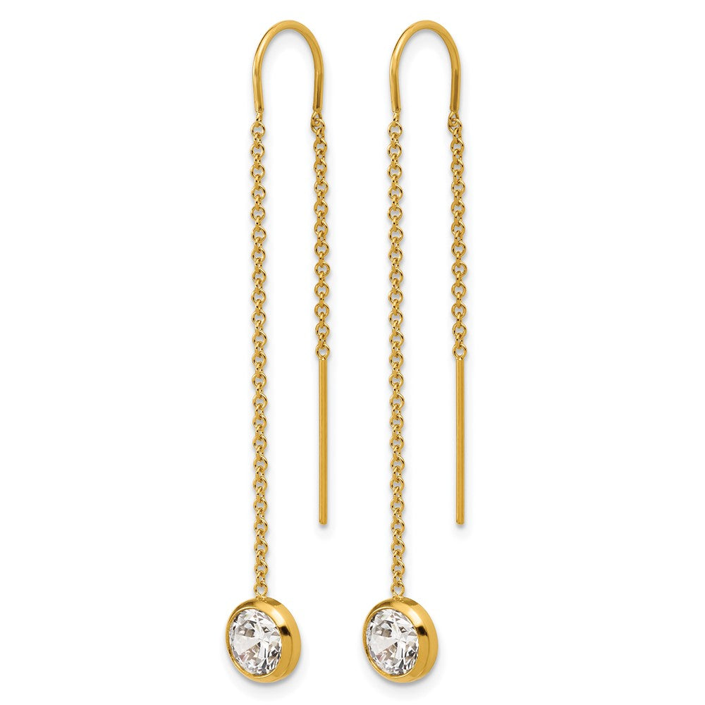 FJC Finejewelers 14 kt Yellow Gold Filled 1/20 Filled CZ Dangle Threader Earrings 52 x 6 mm