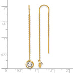 FJC Finejewelers 14 kt Yellow Gold Filled 1/20 Filled CZ Dangle Threader Earrings 52 x 6 mm