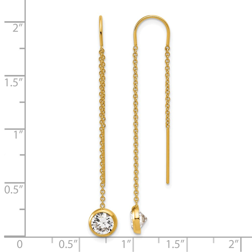 FJC Finejewelers 14 kt Yellow Gold Filled 1/20 Filled CZ Dangle Threader Earrings 52 x 6 mm
