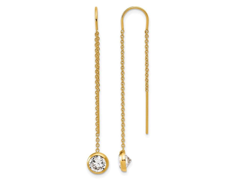 FJC Finejewelers 14 kt Yellow Gold Filled 1/20 Filled CZ Dangle Threader Earrings 52 x 6 mm