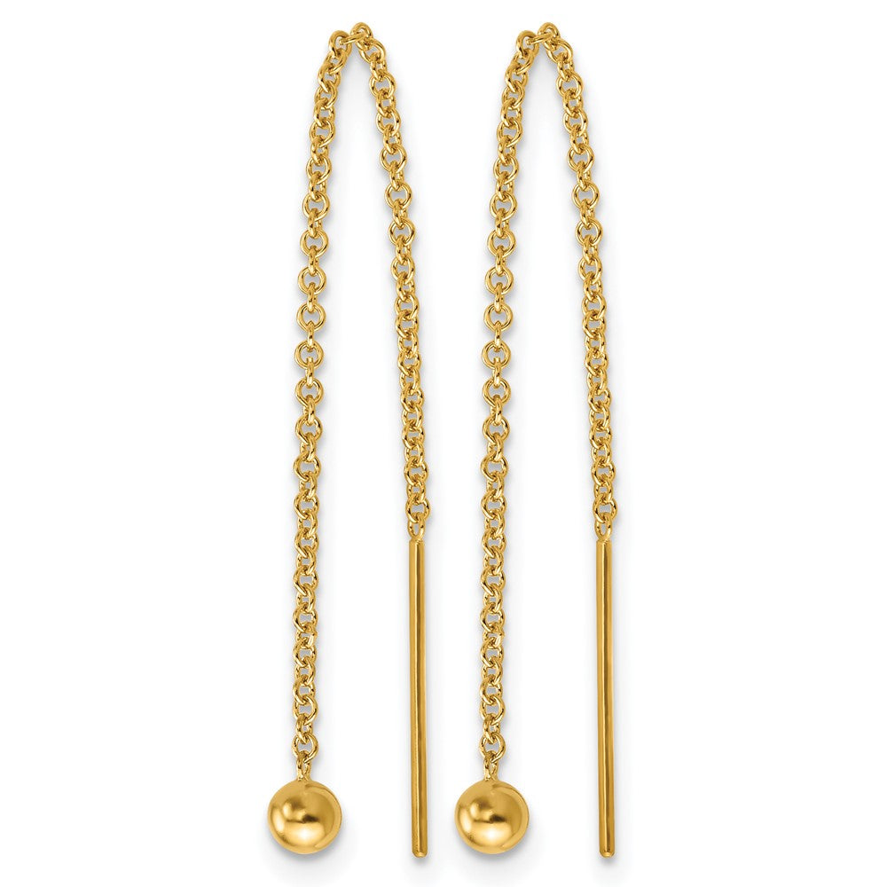 FJC Finejewelers 14 kt Yellow Gold Filled 1/20 Filled Ball Dangle Threader Earrings 34 x 3 mm