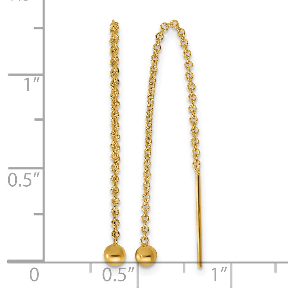 FJC Finejewelers 14 kt Yellow Gold Filled 1/20 Filled Ball Dangle Threader Earrings 34 x 3 mm