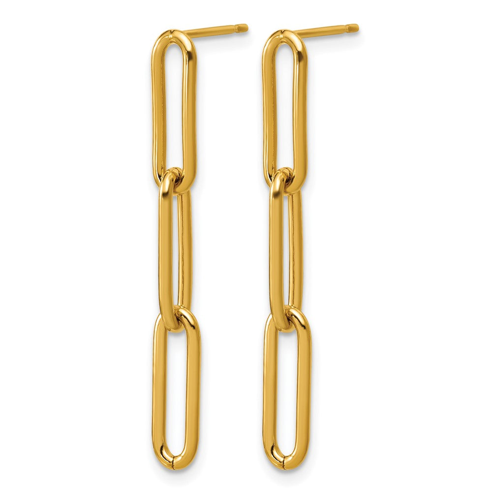 FJC Finejewelers 14 kt Yellow Gold Filled 1/20 Filled Paperclip Link Post Dangle Earrings 37 x 5 mm