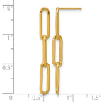 FJC Finejewelers 14 kt Yellow Gold Filled 1/20 Filled Paperclip Link Post Dangle Earrings 37 x 5 mm