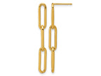 FJC Finejewelers 14 kt Yellow Gold Filled 1/20 Filled Paperclip Link Post Dangle Earrings 37 x 5 mm