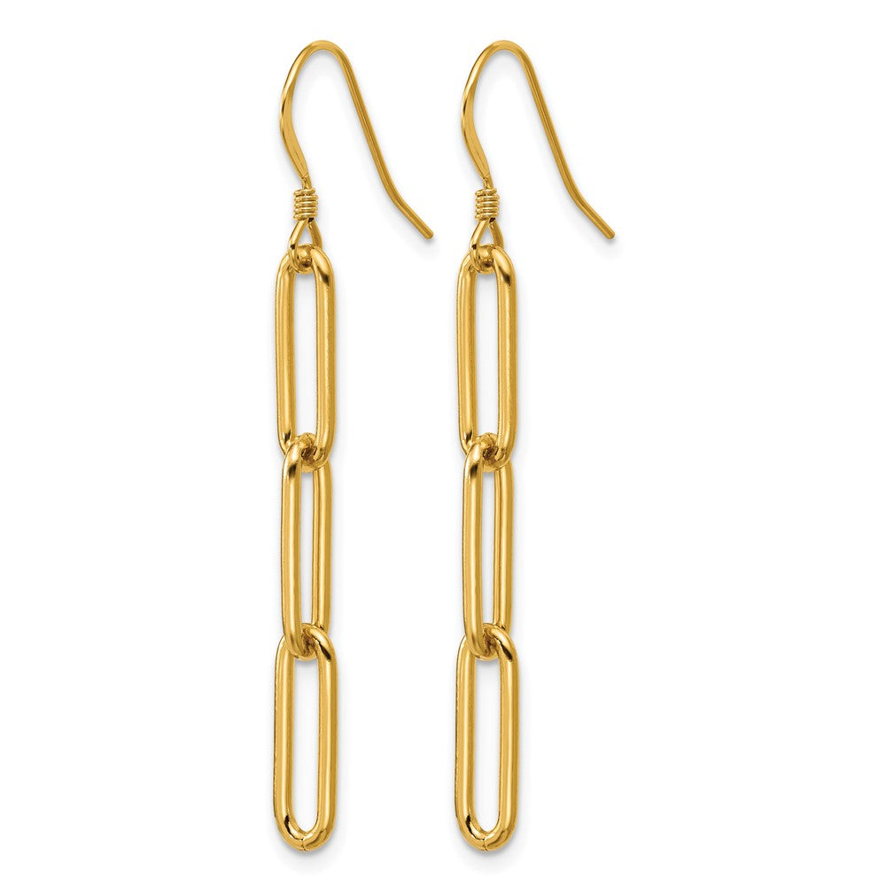 FJC Finejewelers 14 kt Yellow Gold Filled 1/20 Filled Paperclip Link Shepherd Hook Dangle Earrings 49 x 5 mm