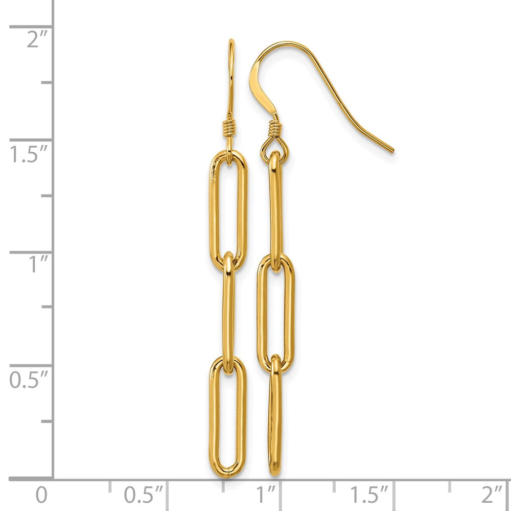 FJC Finejewelers 14 kt Yellow Gold Filled 1/20 Filled Paperclip Link Shepherd Hook Dangle Earrings 49 x 5 mm