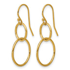 FJC Finejewelers 14 kt Yellow Gold Filled 1/20 Filled Interlocking Circles Shepherd Hook Dangle Earrings 33 x 16 mm