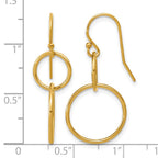 FJC Finejewelers 14 kt Yellow Gold Filled 1/20 Filled Interlocking Circles Shepherd Hook Dangle Earrings 33 x 16 mm