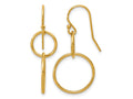 FJC Finejewelers 14 kt Yellow Gold Filled 1/20 Filled Interlocking Circles Shepherd Hook Dangle Earrings 33 x 16 mm