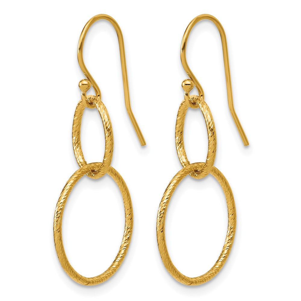FJC Finejewelers 14 kt Yellow Gold Filled 1/20 Filled Sparkle Interlocking Circles Dangle Earrings 34 x 15 mm