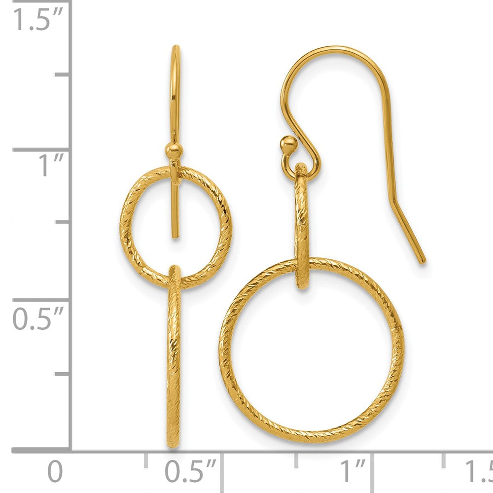 FJC Finejewelers 14 kt Yellow Gold Filled 1/20 Filled Sparkle Interlocking Circles Dangle Earrings 34 x 15 mm