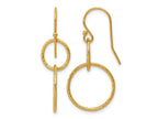 FJC Finejewelers 14 kt Yellow Gold Filled 1/20 Filled Sparkle Interlocking Circles Dangle Earrings 34 x 15 mm