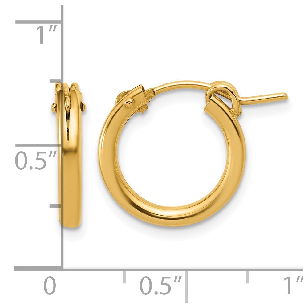 FJC Finejewelers 14 kt Yellow Gold Filled 1/20 Filled 2.30 x Eurowire Hoop Earrings 15 x 15 mm