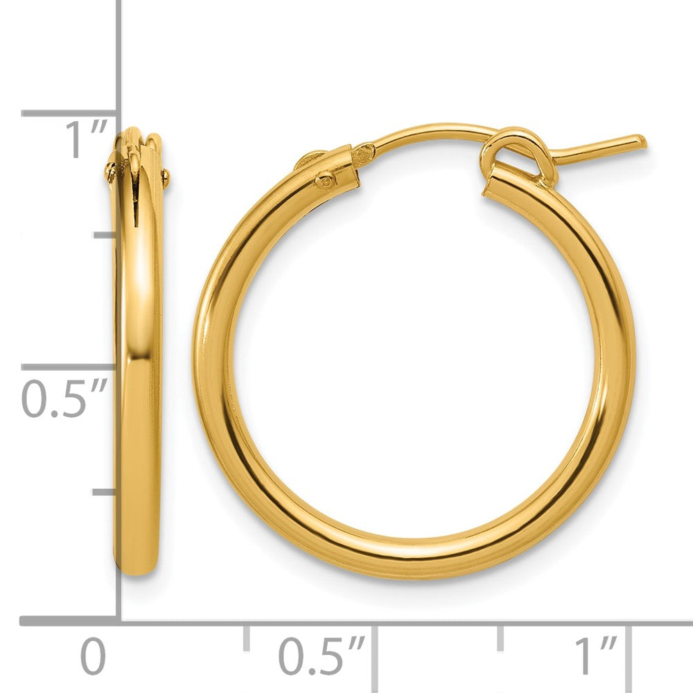 FJC Finejewelers 14 kt Yellow Gold Filled 1/20 Filled Eurowire Hoop Earrings 2.30 x 22 mm