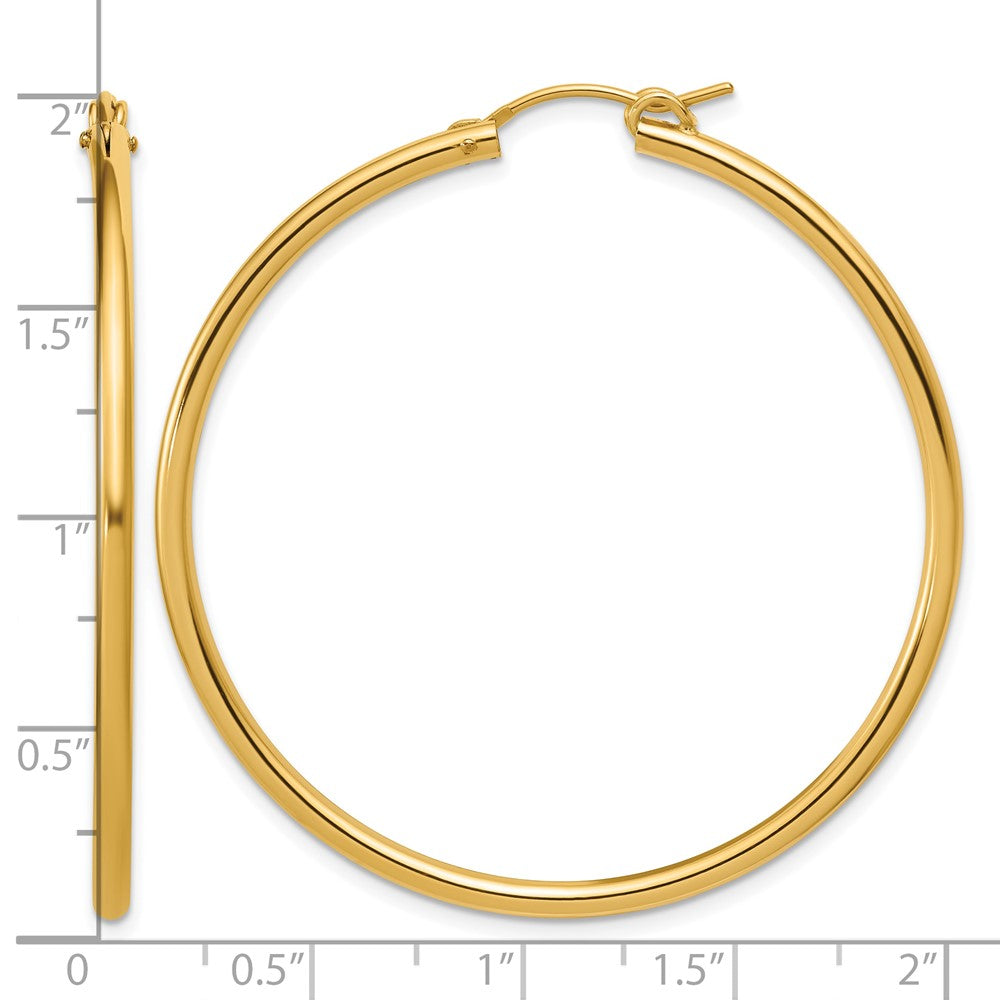 FJC Finejewelers 14 kt Yellow Gold Filled 1/20 Filled Eurowire Hoop Earrings 2.30 x 50 mm