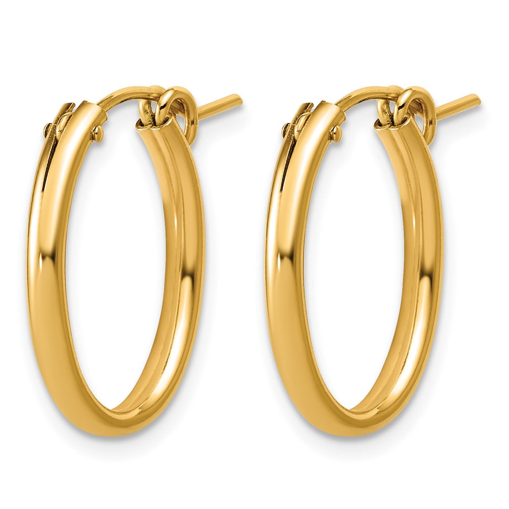 FJC Finejewelers 14 kt Yellow Gold Filled 1/20 Filled 2.30 x 15 x 20mm Oval Eurowire Hoop Earrings