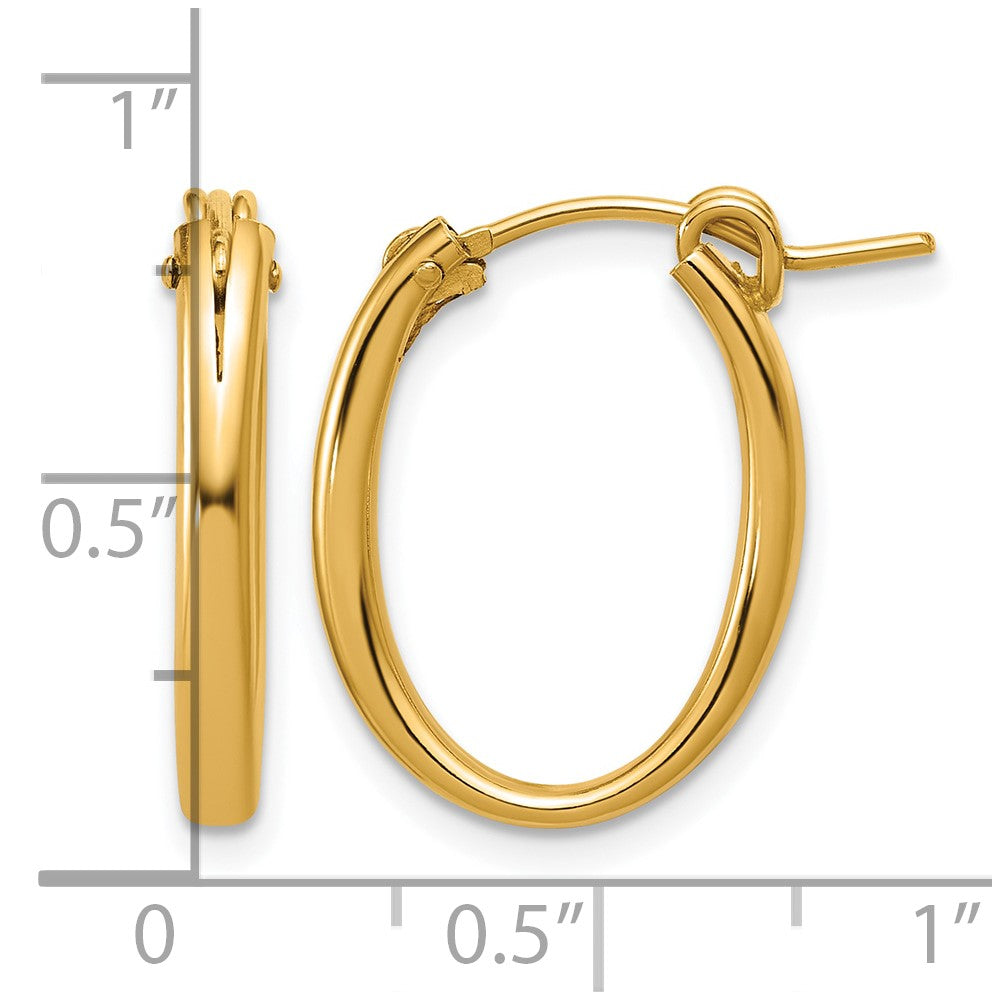 FJC Finejewelers 14 kt Yellow Gold Filled 1/20 Filled 2.30 x 15 x 20mm Oval Eurowire Hoop Earrings