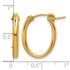 FJC Finejewelers 14 kt Yellow Gold Filled 1/20 Filled 2.30 x 15 x 20mm Oval Eurowire Hoop Earrings