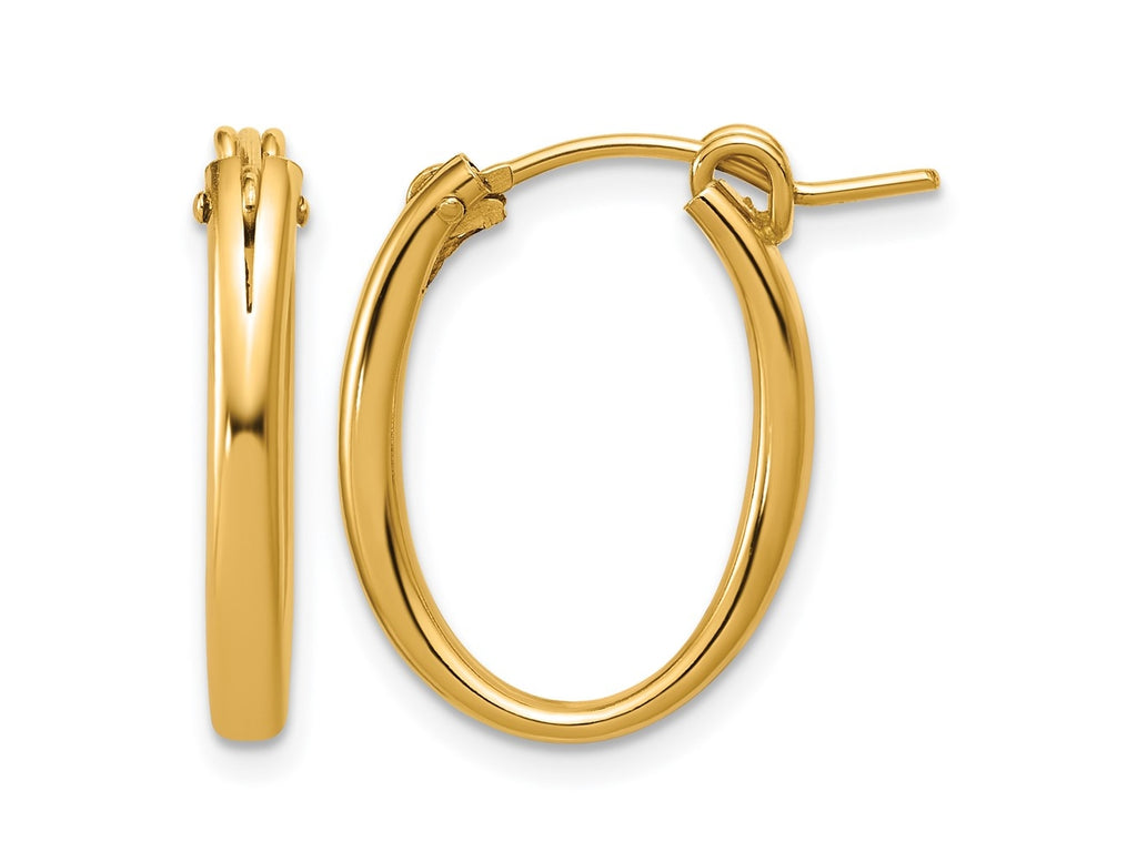 FJC Finejewelers 14 kt Yellow Gold Filled 1/20 Filled 2.30 x 15 x 20mm Oval Eurowire Hoop Earrings