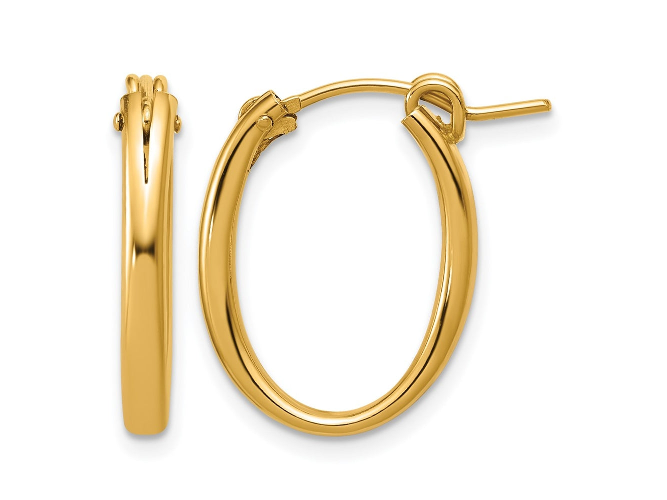 FJC Finejewelers 14 kt Yellow Gold Filled 1/20 Filled 2.30 x 15 x 20mm Oval Eurowire Hoop Earrings