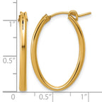 FJC Finejewelers 14 kt Yellow Gold Filled 1/20 Filled 2.30 x 20 x 30mm Oval Eurowire Hoop Earrings