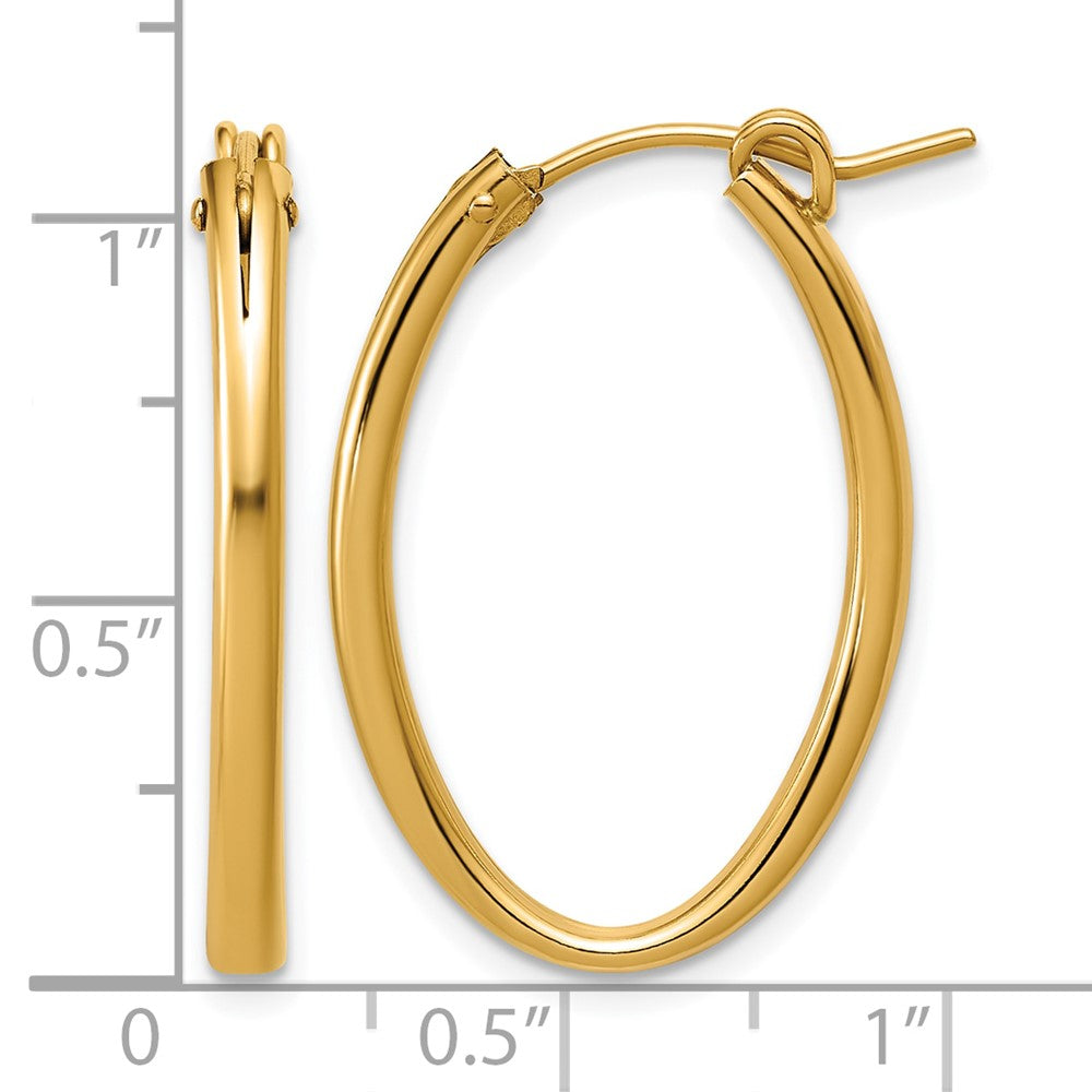 FJC Finejewelers 14 kt Yellow Gold Filled 1/20 Filled 2.30 x 20 x 30mm Oval Eurowire Hoop Earrings