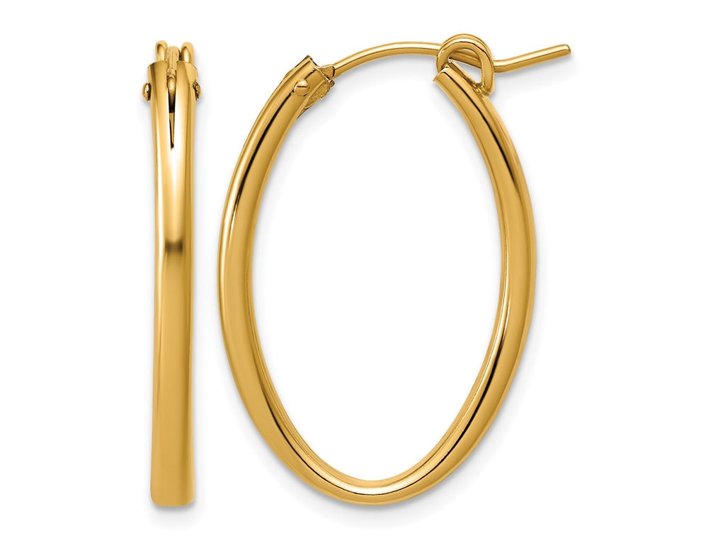 FJC Finejewelers 14 kt Yellow Gold Filled 1/20 Filled 2.30 x 20 x 30mm Oval Eurowire Hoop Earrings