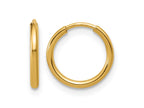 FJC Finejewelers 14 kt Yellow Gold Filled 1/20 Filled Endless Hoop Earrings 1.25  x 12 mm