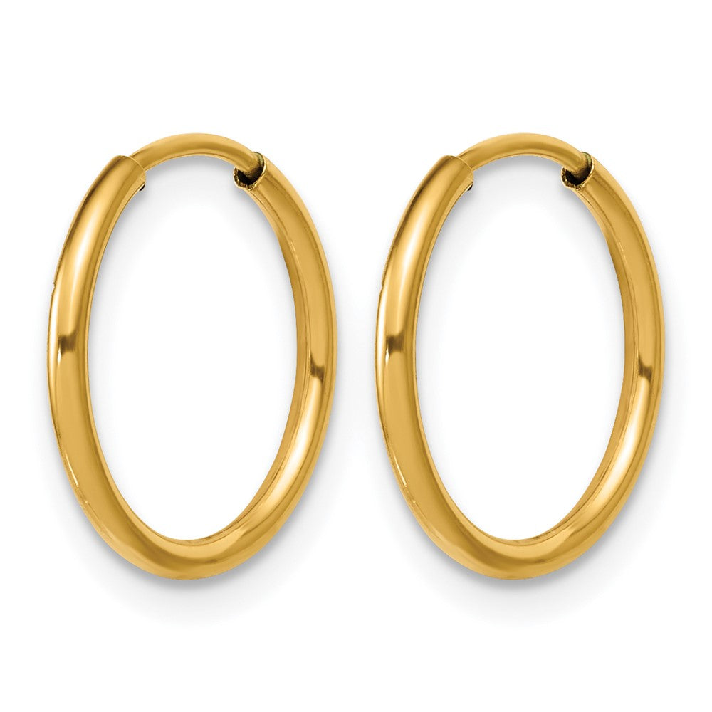 FJC Finejewelers 14 kt Yellow Gold Filled 1/20 Filled Endless Hoop Earrings 1.25 x 14 mm