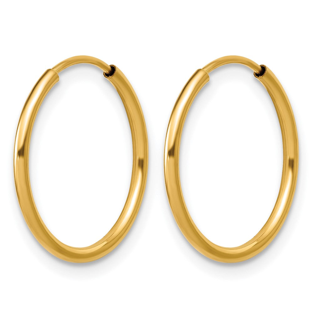 FJC Finejewelers 14 kt Yellow Gold Filled 1/20 Filled Endless Hoop Earrings 1.25 x 17 mm