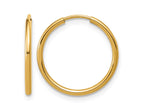 FJC Finejewelers 14 kt Yellow Gold Filled 1/20 Filled Endless Hoop Earrings 1.25 x 17 mm