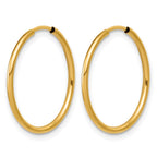FJC Finejewelers 14 kt Yellow Gold Filled 1/20 Filled Endless Hoop Earrings 1.25  x 20 mm