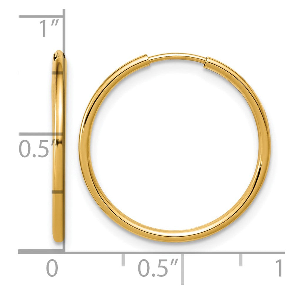 FJC Finejewelers 14 kt Yellow Gold Filled 1/20 Filled Endless Hoop Earrings 1.25  x 20 mm