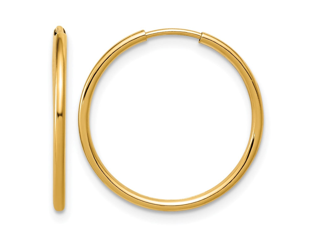 FJC Finejewelers 14 kt Yellow Gold Filled 1/20 Filled Endless Hoop Earrings 1.25  x 20 mm