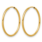 FJC Finejewelers 14 kt Yellow Gold Filled 1/20 Filled Endless Hoop Earrings 1.25 x 24 mm