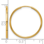 FJC Finejewelers 14 kt Yellow Gold Filled 1/20 Filled Endless Hoop Earrings 1.25 x 24 mm